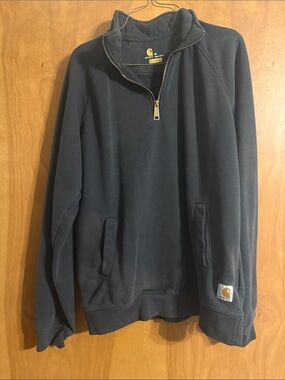 Carhartt Dark Navy Half-Zip Pullover Sweatshirt